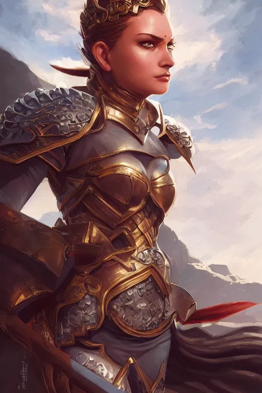 Image similar to amazon valkyrie athena, d & d, fantasy, portrait, highly detailed, headshot, digital painting, trending on artstation, concept art, sharp focus, illustration, art by artgerm and greg rutkowski and magali villeneuve