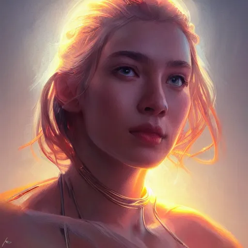 Prompt: Portrait of a light being, radiant, glowing light, filaments of light everywhere, intricate, cinematic lighting, highly detailed, digital painting, artstation, concept art, smooth, sharp focus, illustration, art by Artgerm and Greg Rutkowski, Cgsociety