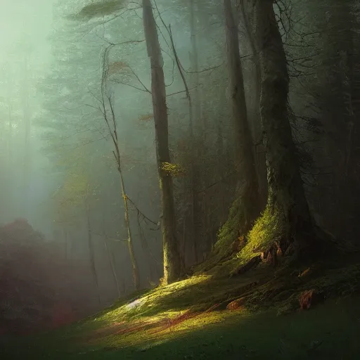Prompt: a beautiful painting of a forest by ivan aivazovsky and george varodi and greg rutkowski. in style of concept art. oil painting texture. sharp lines, hyper detailed. octane render. trending on artstation
