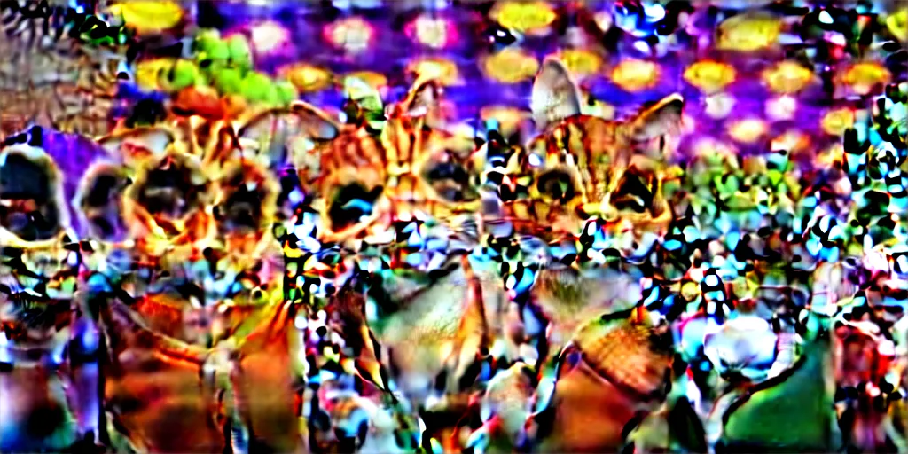 Image similar to 8 k uhd cinema 4 d, octane render of multiple cats dressed as vegetables with vegetables as masks, vegetables dressed as cats with fluffy tails, line dancing at a party, in the ballroom of a luxury cruise liner, beautiful chandeliers from the ceiling, ultra realistic, group photography, 1 0 5 mm lens, multi coloured volumetric lighting