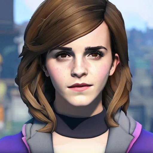 Prompt: Emma Watson screenshot from overwatch play of the game