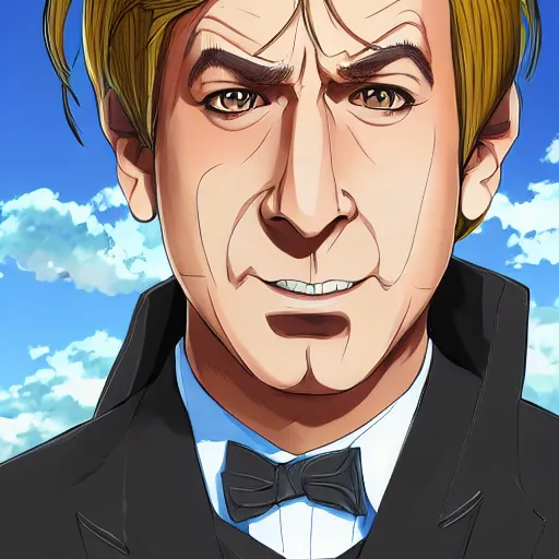 Prompt: portrait of saul goodman, anime fantasy illustration by tomoyuki yamasaki, kyoto studio, madhouse, ufotable, trending on artstation