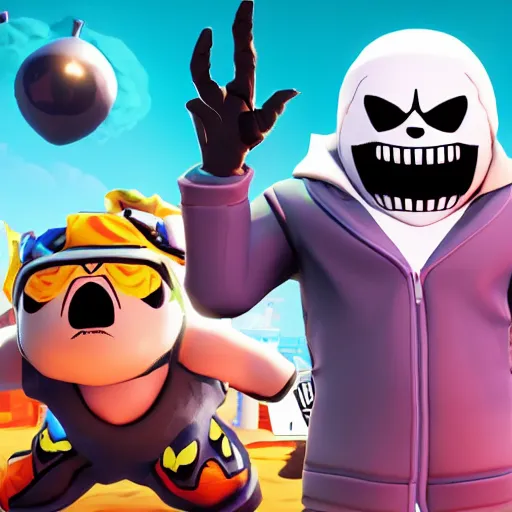 Image similar to sans from undertale in fortnite