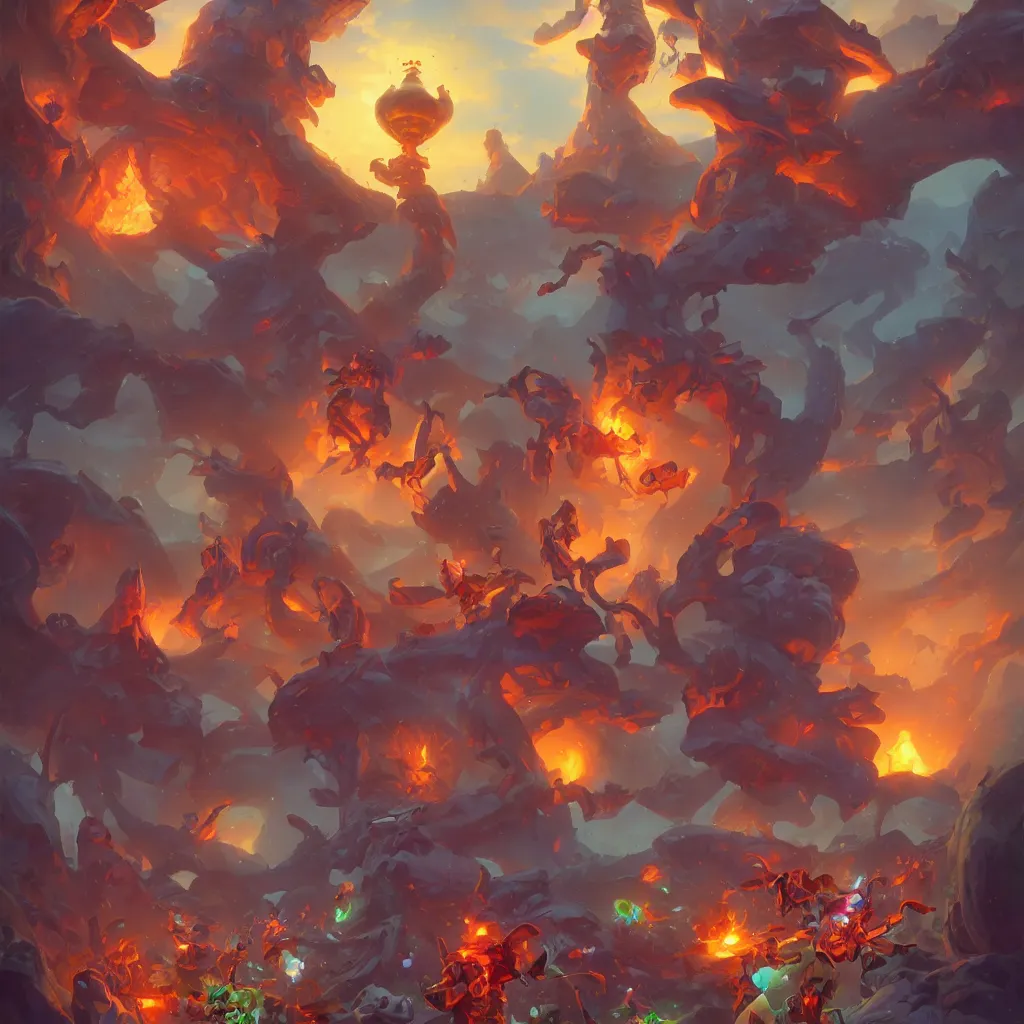 Image similar to heartstone magic loot stuff game icon fantasy art, 2d game art, official art, concept art , behance hd , concept art by Jesper Ejsing, by RHADS, Makoto Shinkai