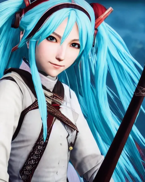 Prompt: Hatsune Miku in the role of Witcher III Gerald of Rivia, amazing short, 8K, IMAX, ultra detailed