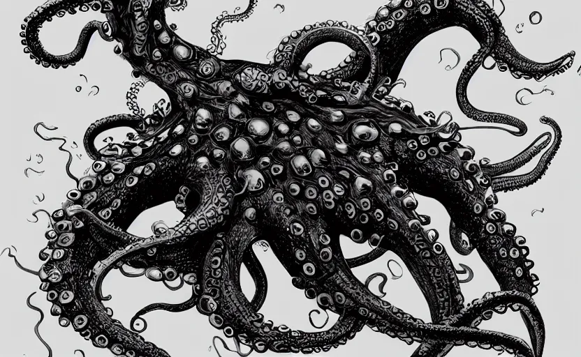 Image similar to octopus crocodile monster, character design, concept art, artstation