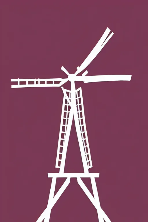 Image similar to minimalist boho style art of a windmill, illustration, vector art