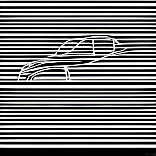 Prompt: a car geometric lines