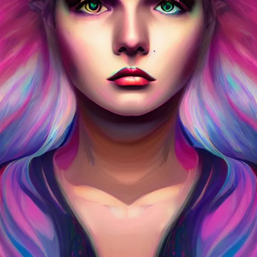 Image similar to portrait of a woman inspired by lois van baarle, iridescent, holographic