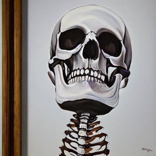 human skeleton painting a painting of a skull Stable Diffusion