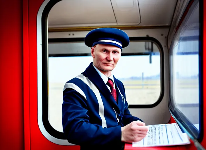 Image similar to train driver of the Russian Railways