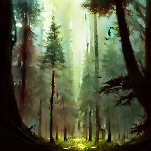 Image similar to a beautiful forest by Greg Rutkowski