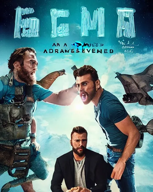 Prompt: a movie about the adventures of Gigachad, movie poster