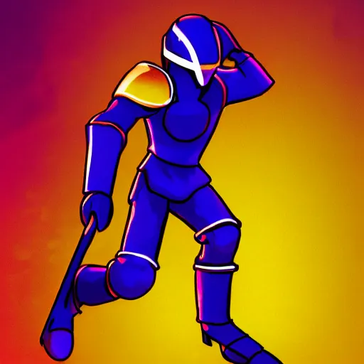 Image similar to shovel knight as daft punk, Aaron Campbell behance, synthwave background,4k, colorful, digital art