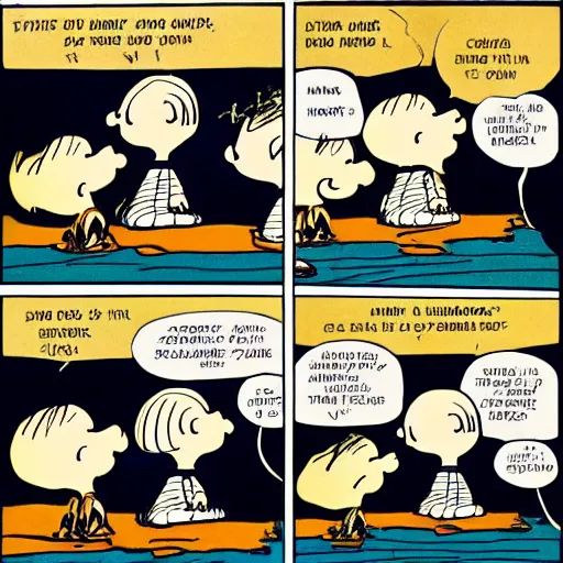 Prompt: A comic strip from the Peanuts