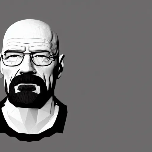 Image similar to Walter White low poly render