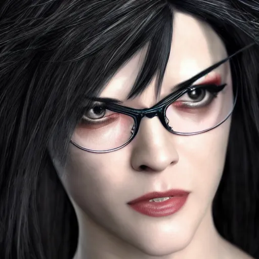 Prompt: asia argento as bayonetta, 8 k resolution lots of details, photo realistic, extremely high quality