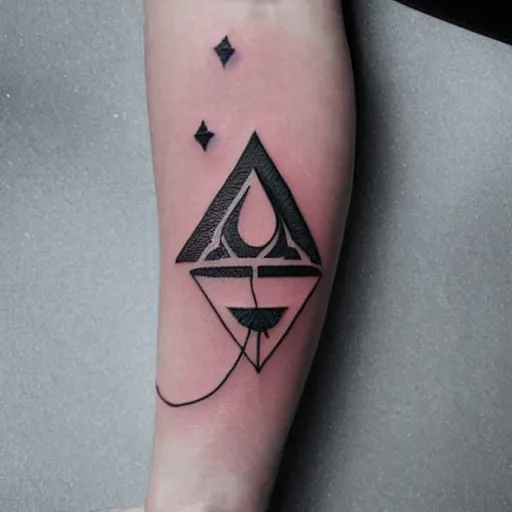 Image similar to tattoo design, stencil, portrait of princess zelda by artgerm, symmetrical face, beautiful, triforce