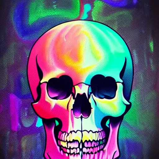 Image similar to human skull, trippy, glitch, psychedelic, paint dripping,