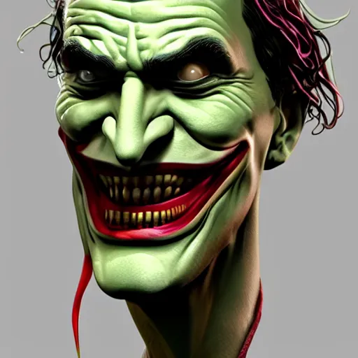 Image similar to the joker, concept art by jason a. engle, featured on zbrush central, photorealism, zbrush, lovecraftian, hard surface modeling