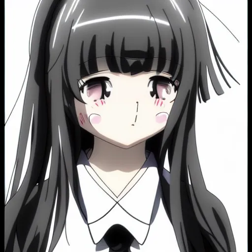 Prompt: arisu shimada from girls und panzer crying and pouting, crying, tears running down face, black and white, 2 d art, manga art, headshot, girls und panzer