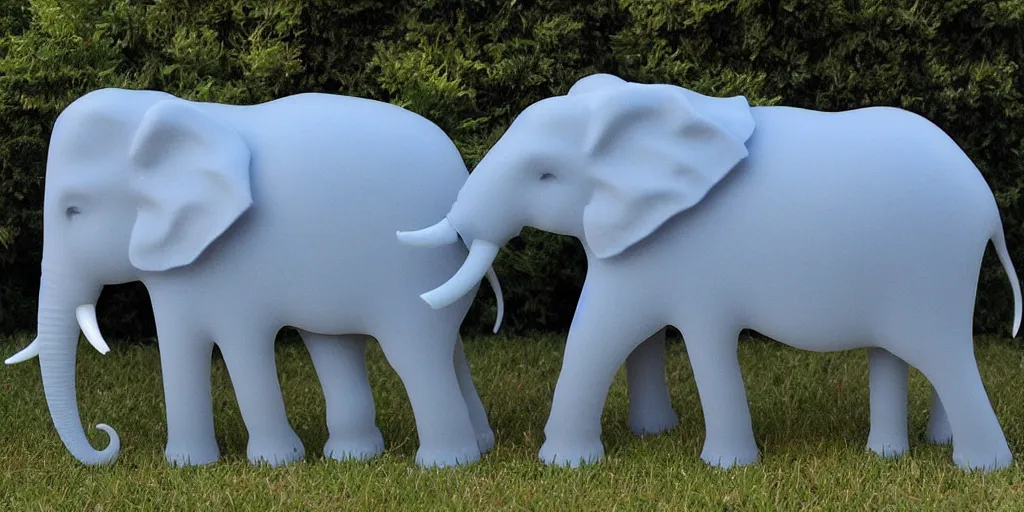 Prompt: translucent ethereal elephant ghosts