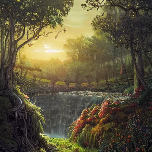 Prompt: beautiful art, highly detailed landscape inspired by the firefly show