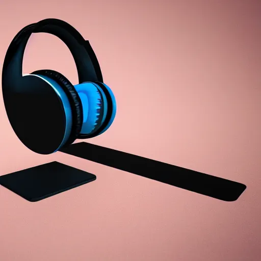 Image similar to wireless headphone stand, futuristic, techno, cyberpunk, product design, render, cute, swag, geometric, fun