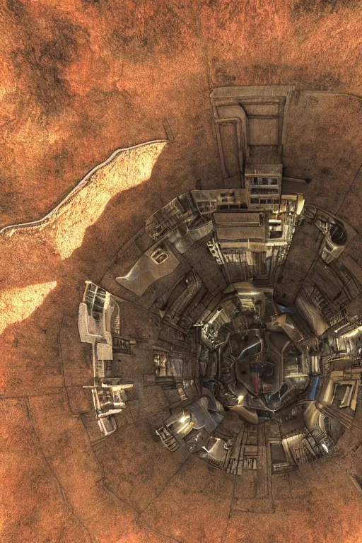 Image similar to huge alien city inside a cave, Mars