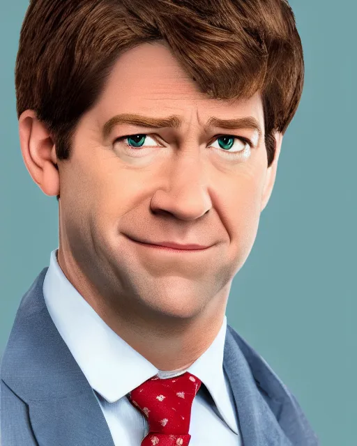 Image similar to jim halpert as a muppet. highly detailed felt. hyper real photo. 4 k.