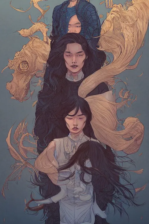 Prompt: something wrong with you, art by jacqueline e, color by bo feng lin