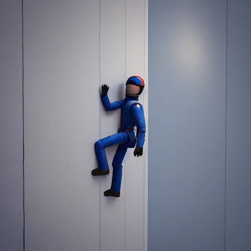 D Render Of Astronaut Climbing Up The Wall Holding Stable Diffusion Openart