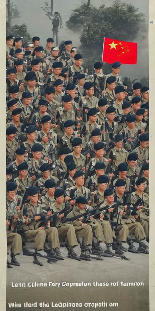 Prompt: poster, chinese people's liberation army recapture taiwan