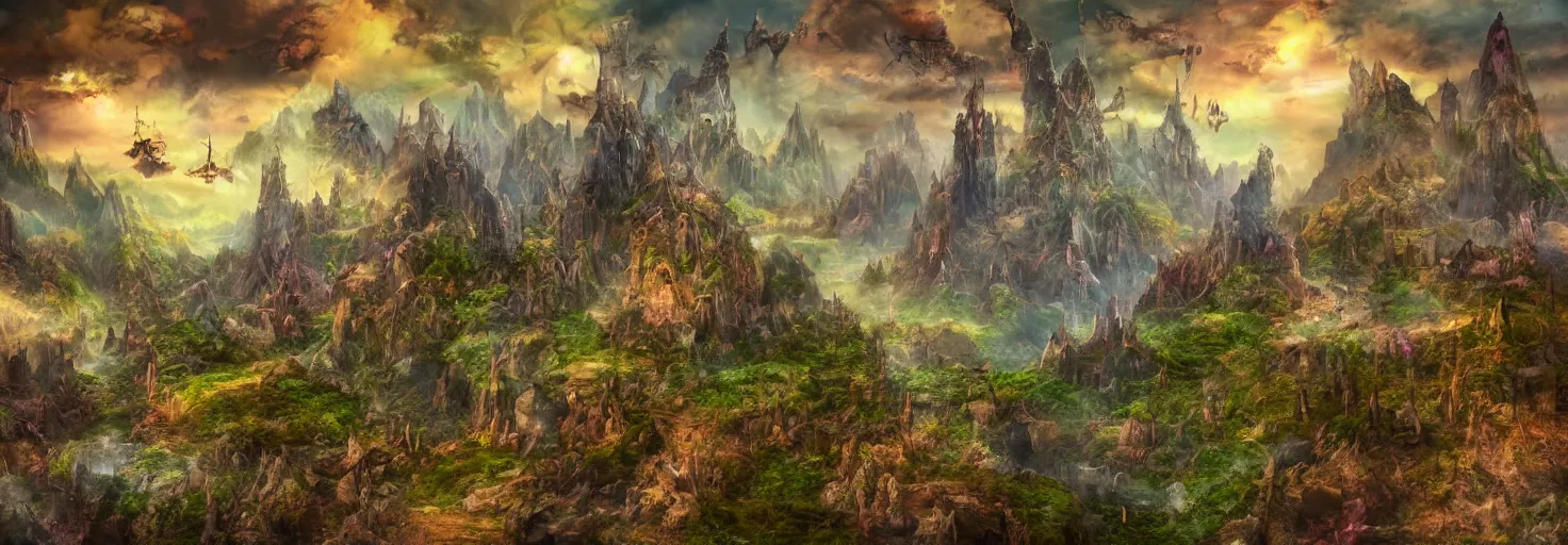 Image similar to photo of a fantasy bizarre landscape