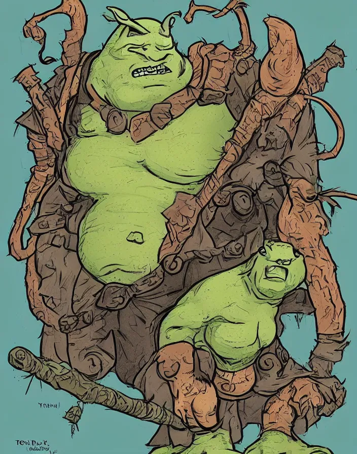 Image similar to cute little ogre, by Tony Diterlizzi