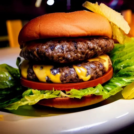 Prompt: a photo of a cheeseburger in a toilet