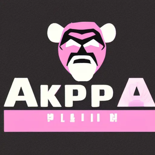 Image similar to a pink vector logo of an ape for a video game company, designed, illustration, black color background