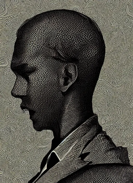 Prompt: silhouette of a portrait face close - up of camaron, vector art style, medium shot, intricate, elegant, highly detailed, digital art, ffffound, art by jc leyendecker and sachin teng