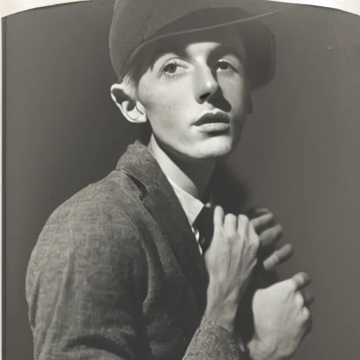 Prompt: An portrait of the opposum as a young man, by Cecil Beaton, silver gelatin print, n 8 -1