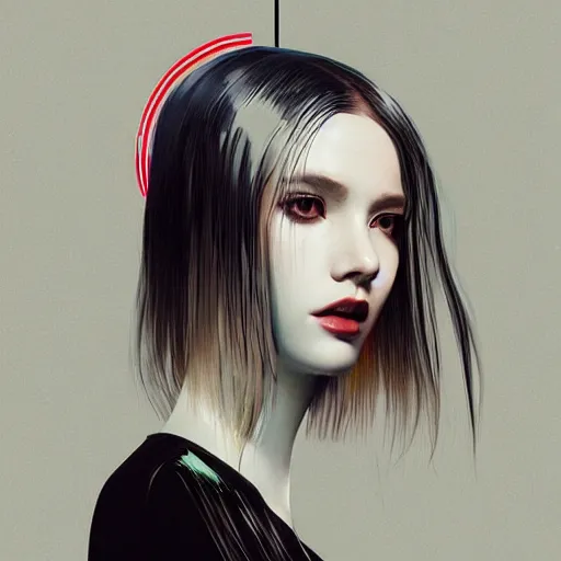 Image similar to portrait beautiful sci - fi girl, blade runner 2 0 4 9, futuristic metropolis, digital art, pop art by hsiao - ron cheng