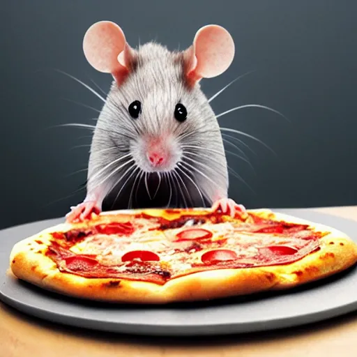 Prompt: hybrid of pizza and rat