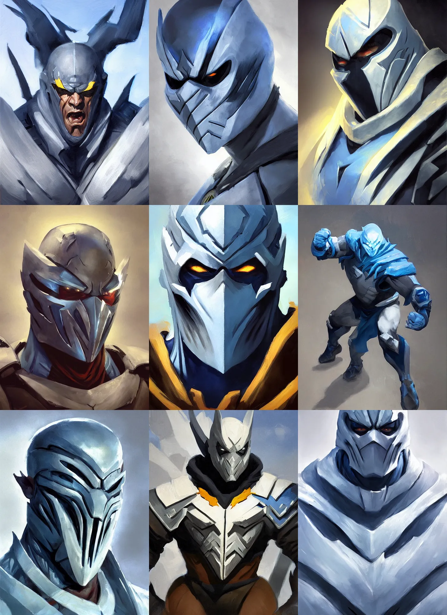 Prompt: greg manchess mid shot portrait painting of angry subzero from mortal kombat as overwatch character, medium shot, asymmetrical, profile picture, organic painting, sunny day, matte painting, bold shapes, fozen ice hard edges, street art, trending on artstation, by huang guangjian and gil elvgren and sachin teng