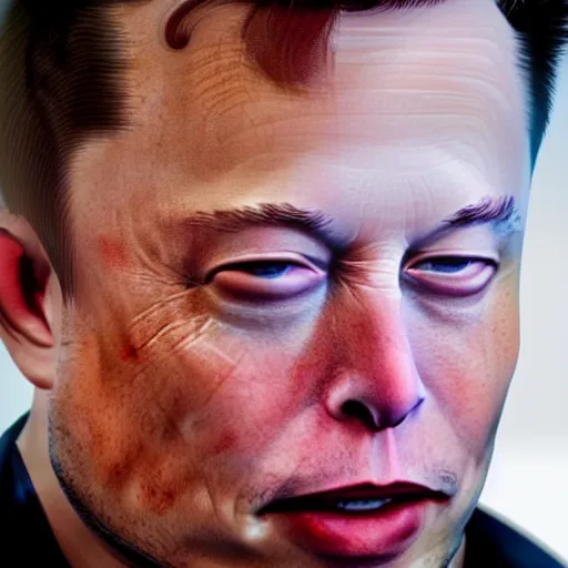 Image similar to elon musk playing joker 8 k, highly detailed face