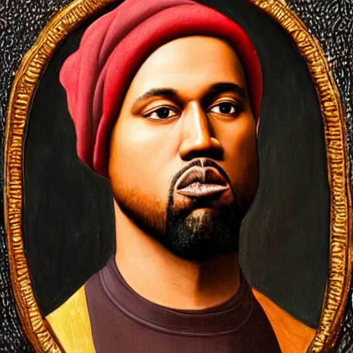 Image similar to A Renaissance portrait painting of Kanye West