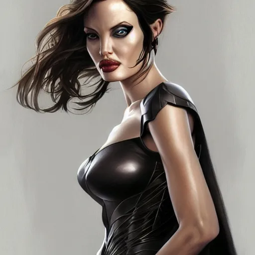 Prompt: full figure ultra realistic illustration, angelina jolie as batman, intricate, elegant, highly detailed, digital painting, artstation, concept art, smooth, sharp focus, illustration, art by artgerm and greg rutkowski and alphonse mucha