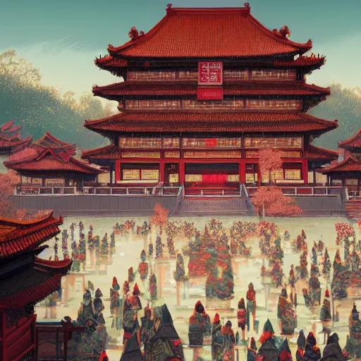 Image similar to beautiful render of tang dynasty, by victo ngai and andreas rocha and greg rutkowski, trending on artstation, unreal engine, 8 k hd wallpaperjpeg artifact, blur, artfact