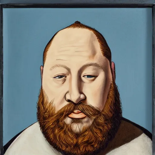 Image similar to action bronson, portrait, action bronson as king henry viii, painting