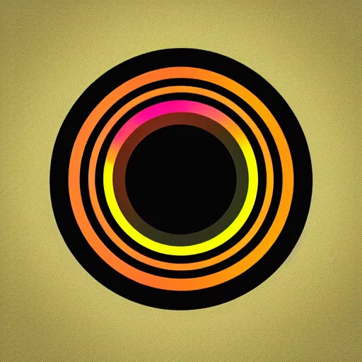 Image similar to circular logo for contemporary music channel, graphic design, illustrator, mellow color pallet