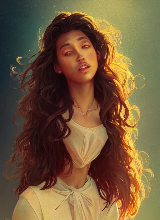 Prompt: handsome black young women with shoulder length brown hair, half body shot, path traced, highly detailed, high quality, digital painting, alena aenami, lilia alvarado, shinji aramaki, karol bak, alphonse mucha, tom bagshaw