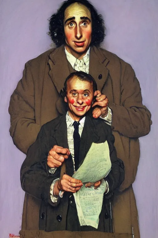 Image similar to a portrait painting of Tiny Tim. Painted by Norman Rockwell